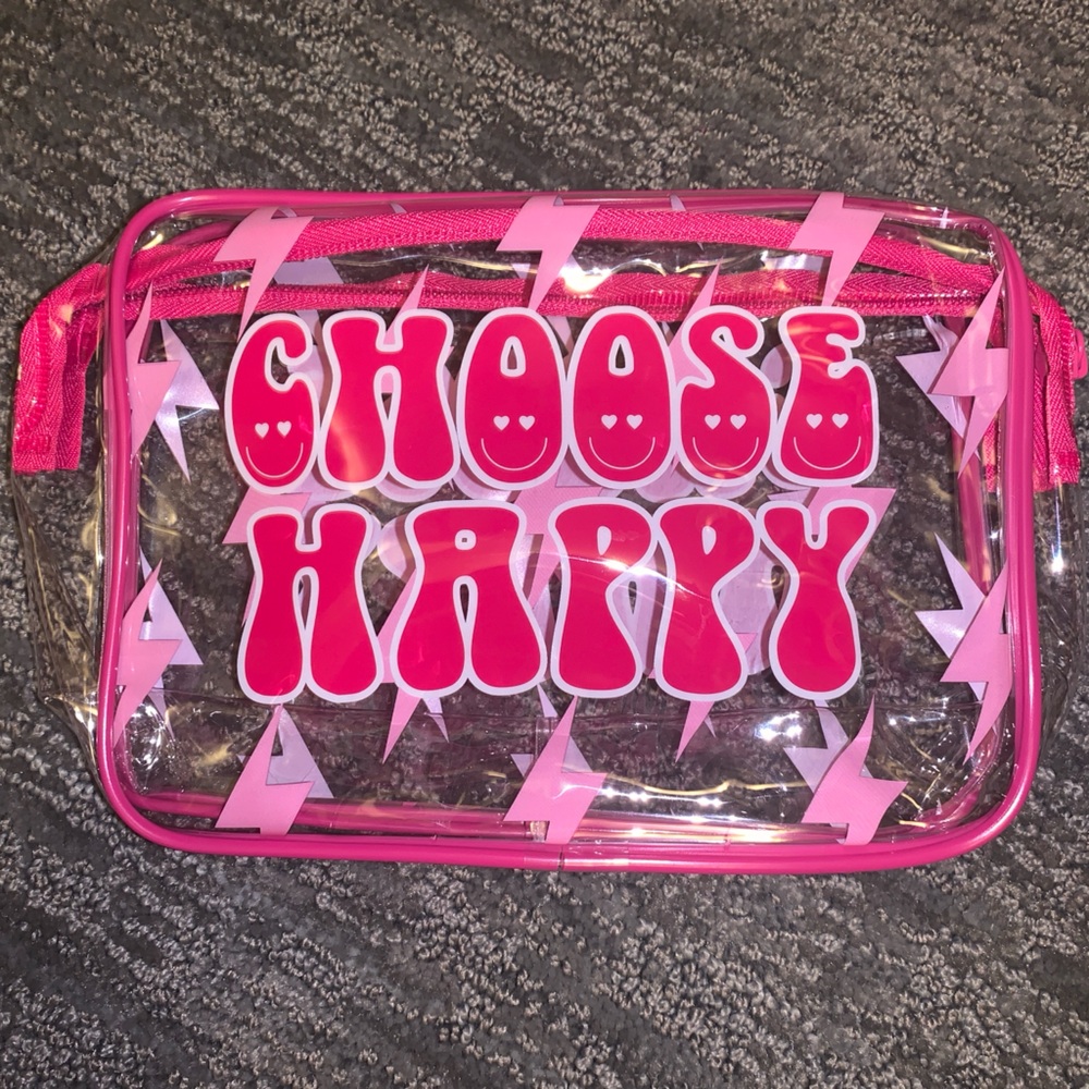 Choose Happy‎ Pink Clear Bag